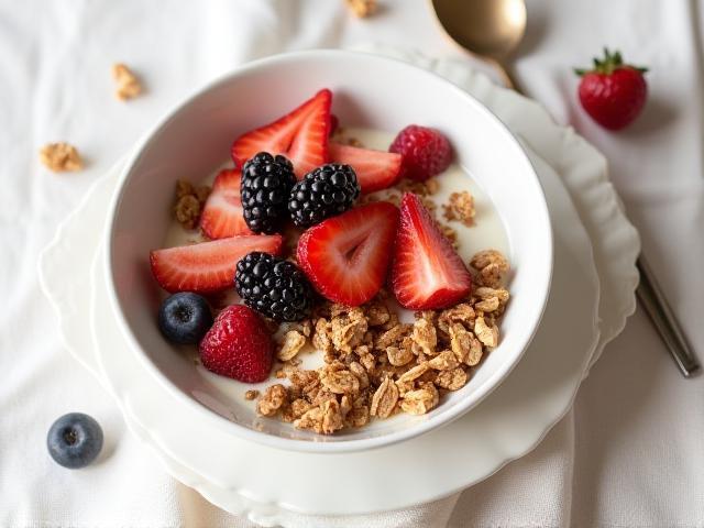 House made granola with yoghurt and fresh fruit